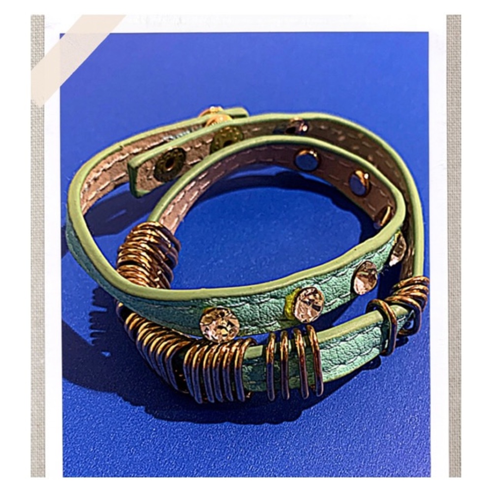 Bracelet Endless Turquoise Wrap Faux Leather Bracelet - Choker New Handmade